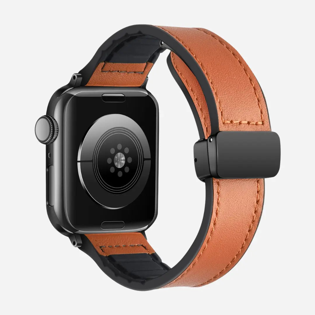 Pulseira de Silicone Revestida com Couro Trendy® para Apple Watch