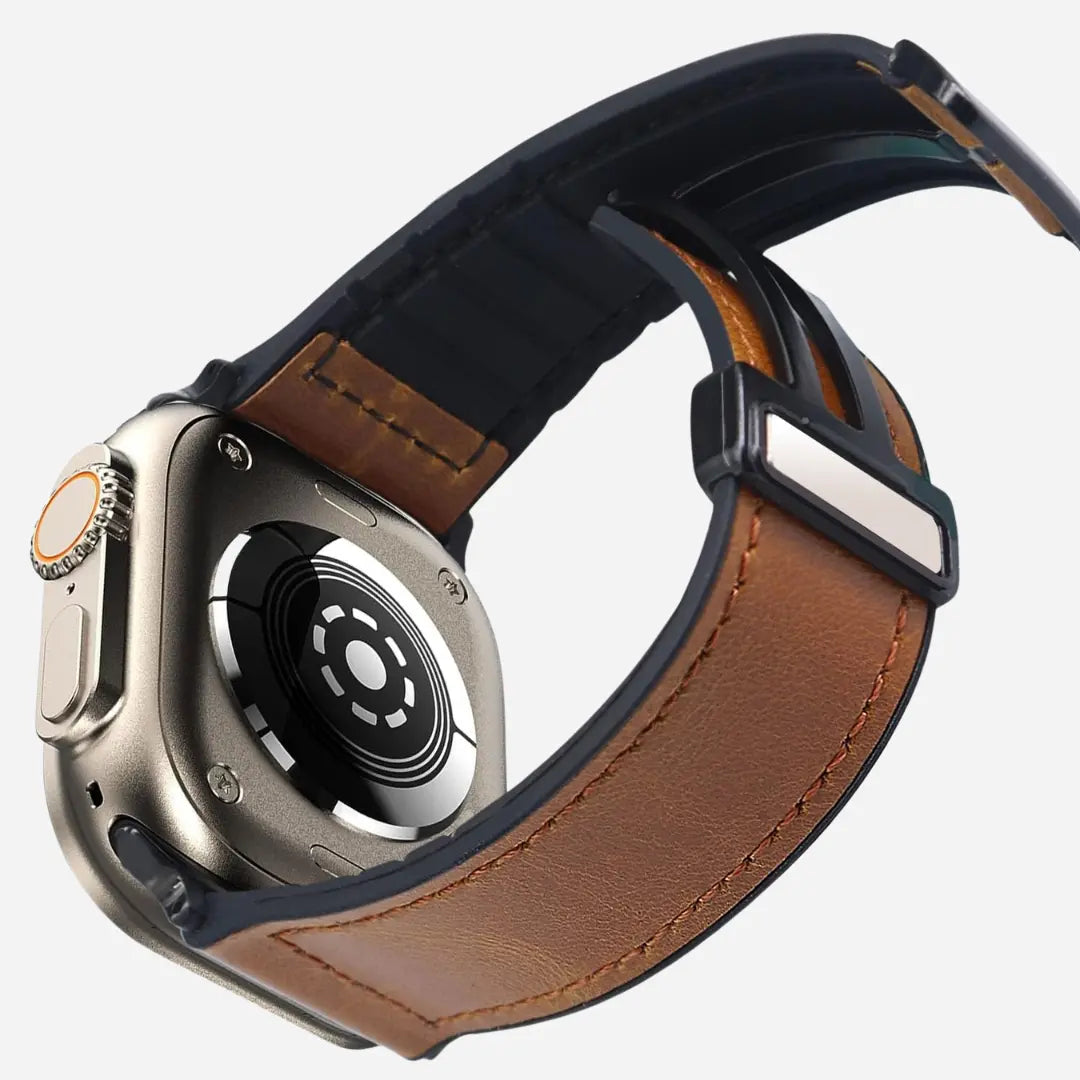 Pulseira de Silicone Revestida com Couro Trendy® para Apple Watch